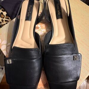 Franco Sarto Black Leather Mules